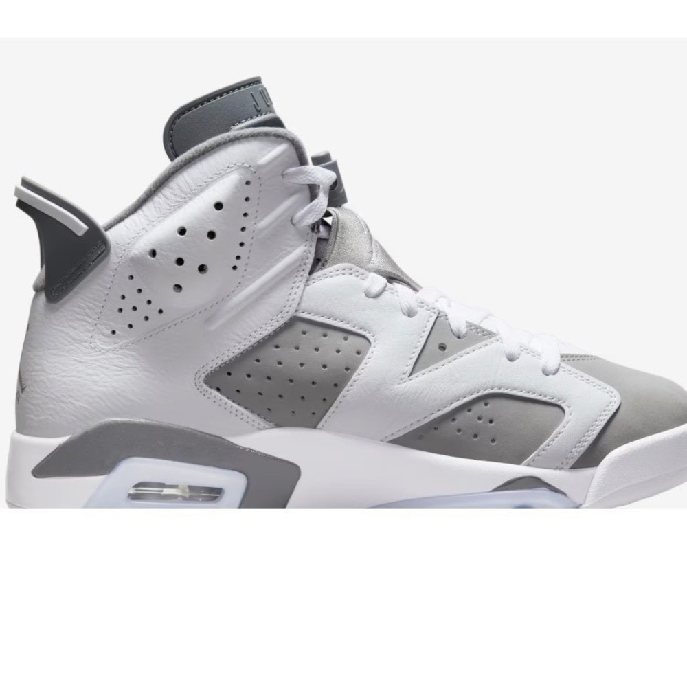 Air Jordan 6 Retro GS Size‎ 4.5Y (384665100) Gray White Leather Sneaker